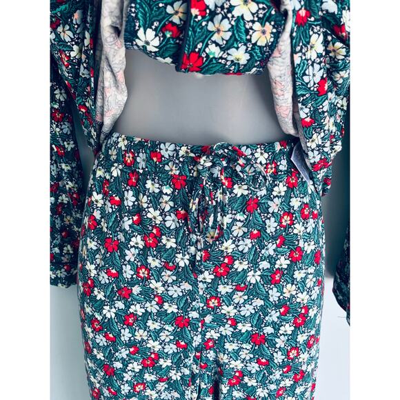 Pajama Set Pants Long Sleeve XS Floral Cozy Soft - Picture 3 of 9